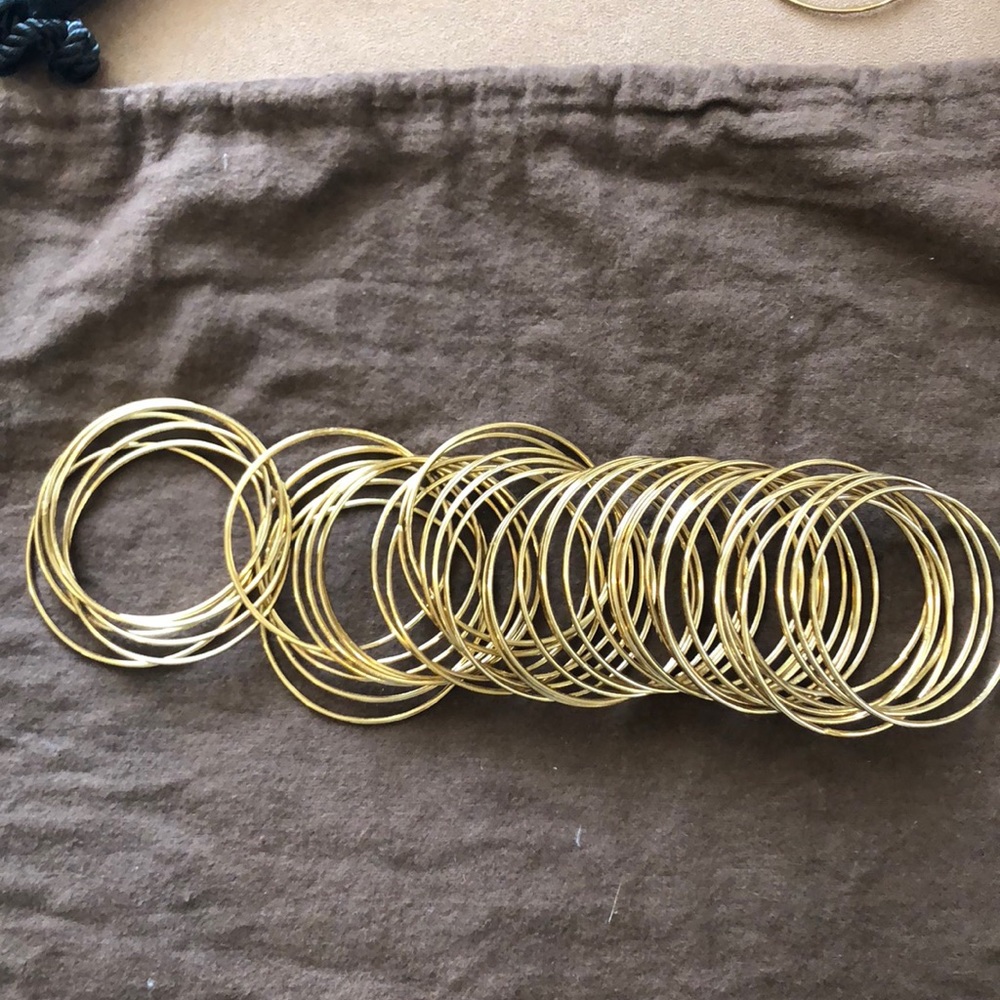 42 thin gold bangle bracelets